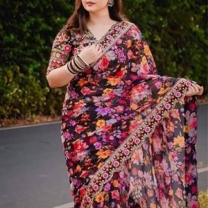 Digital Print Sharee with Blouse Piece