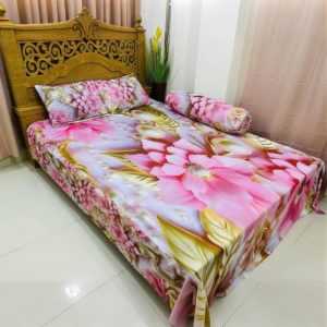 100% Water Proof China Premium 3D Design Bed Sheet King Size (7.8ft/6.8ft )