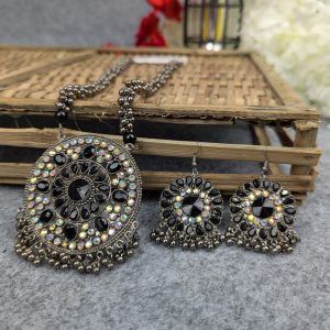 Antique Oxidized Necklace & Earrings Set
