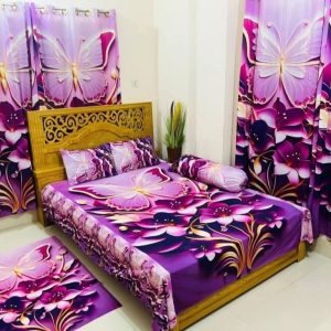 100% Water Proof China Premium 3D Design Bed Sheet King Size (7.8ft/6.8ft )