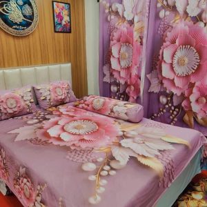 100% Water Proof China Premium 3D Design Bed Sheet King Size (7.8ft/6.8ft )
