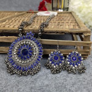 Antique Oxidized Necklace & Earrings Set